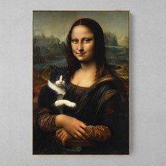 Quadro Decorativo Monalisa Gata na internet