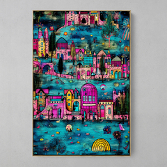 Quadro Decorativo Pink City na internet