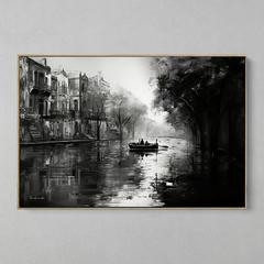 Quadro Decorativo City Boat Black White na internet