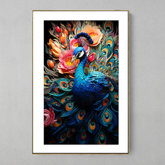 Quadro Decorativo Pavão Floral na internet