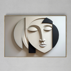 Quadro Decorativo Face Plaster black white na internet