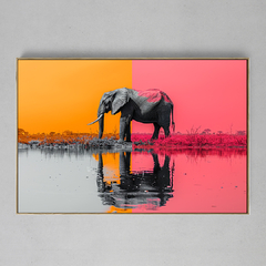 Quadro Decorativo Elefante Saturado na internet