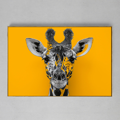 Quadro Decorativo Girafa fundo amarelo na internet