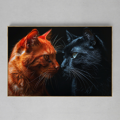 Quadro Decorativo Gatos na internet