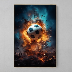 Quadro Decorativo On Fire Football na internet