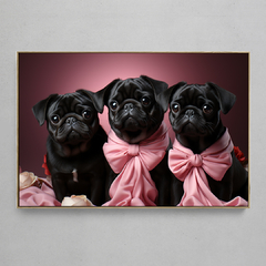 Quadro Decorativo Filhotes de Pug na internet