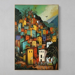 Quadro Decorativo Rocinha Colorida RJ estilo Picasso - Ellquadros 