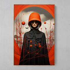 Quadro Decorativo Mulher do Gorro Vermelho na internet