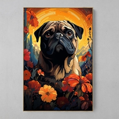 Quadro Decorativo Pug Ilustração na internet