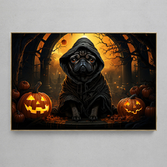 Quadro Decorativo Pug Halloween na internet