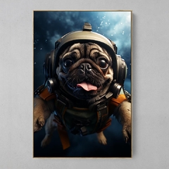 Quadro Decorativo Pug Mergulhador