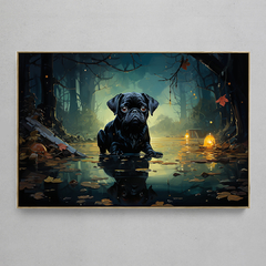 Quadro Decorativo Pug na Noite