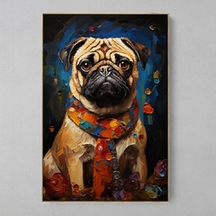 Quadro Decorativo Pug ao estilo de Picasso - Ellquadros 