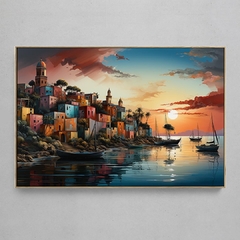 Quadro Decorativo Comunidade Litoral Bahia - Estilo Picasso na internet