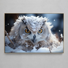 Quadro Decorativo Coruja na Neve na internet