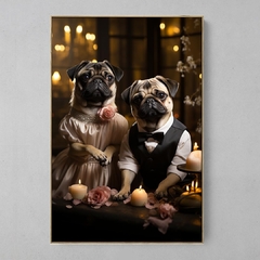 Quadro Decorativo Pugs Recém Casados na internet