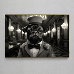 Quadro Decorativo Pug - Wes Anderson Style - Preto e Branco na internet