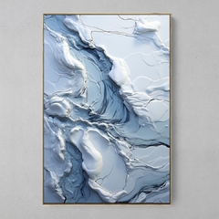 Quadro Decorativo Mármore Azul e Branco Texturizado na internet