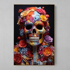 Quadro Colorful Guitar Skull na internet