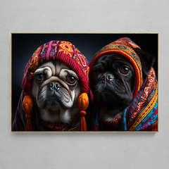 Quadro Decorativo Pug Brothers na internet