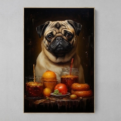 Quadro Decorativo Pug Esfomeado