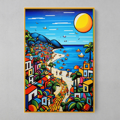 Quadro Praia Rio de Janeiro estilo Romero Britto - comprar online