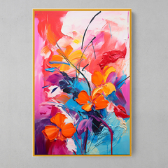 Quadro Decorativo Flor Textura Impressionista - Ellquadros 