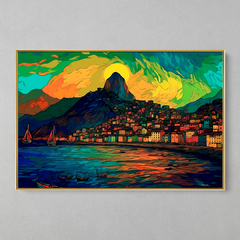 Quadrinho Decorativo Rio De Janeiro Gávea Estilo Van Gogh - Ellquadros 