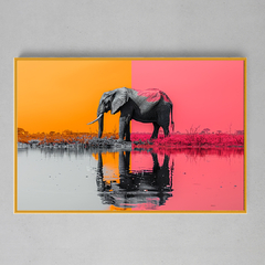 Quadro Decorativo Elefante Saturado - loja online