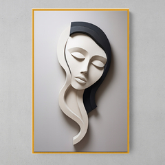 Quadro Decorativo White Brunette Plaster Art - loja online