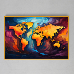 Quadro Decorativo Golden Map - loja online