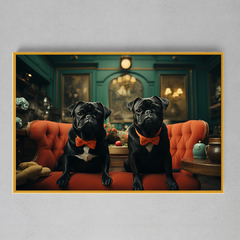 Imagem do Quadro Decorativo Pugs Reis do Castelo