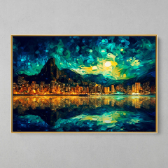 Quadrinho Decorativo Rio de Janeiro Noite Estrelada - loja online