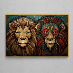 Quadro Decorativo Leões Artísticos - loja online