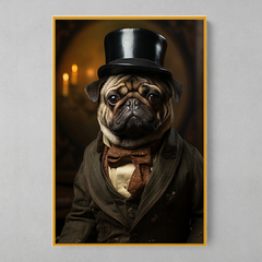 Quadro Decorativo Pug Cartola