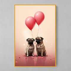 Imagem do Quadro Decorativo Pug Namorados