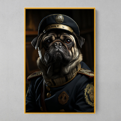 Imagem do Quadro Decorativo Pug Militar