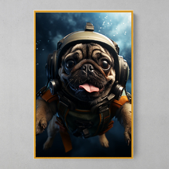 Quadro Decorativo Pug Mergulhador