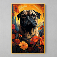 Quadro Decorativo Pug Ilustração - loja online