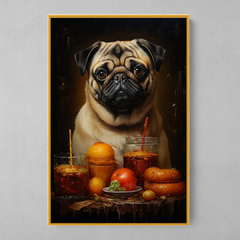 Quadro Decorativo Pug Esfomeado - loja online