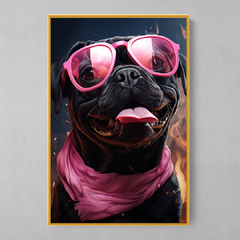 Imagem do Quadro Decorativo Pug Óculos Rosa