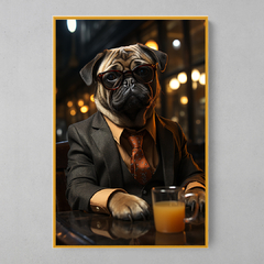 Quadro Decorativo Pug de Negócios - loja online