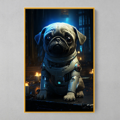 Quadro Decorativo Pug Ciborgue - loja online