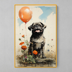 Quadro Decorativo Pug Feliz - loja online