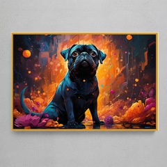 Quadro Decorativo Pug Ilustração - loja online