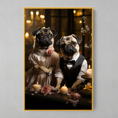 Imagem do Quadro Decorativo Pugs Recém Casados