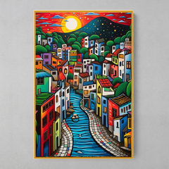 Quadro Comunidade Rio de Janeiro estilo Romero Britto