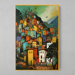 Quadro Decorativo Rocinha Colorida RJ estilo Picasso