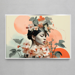 Imagem do Quadro Decorativo Collage Mulher Rosas e Flores