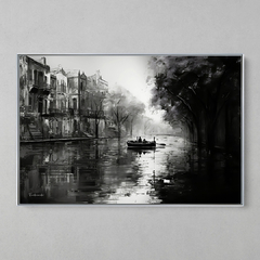 Imagem do Quadro Decorativo City Boat Black White